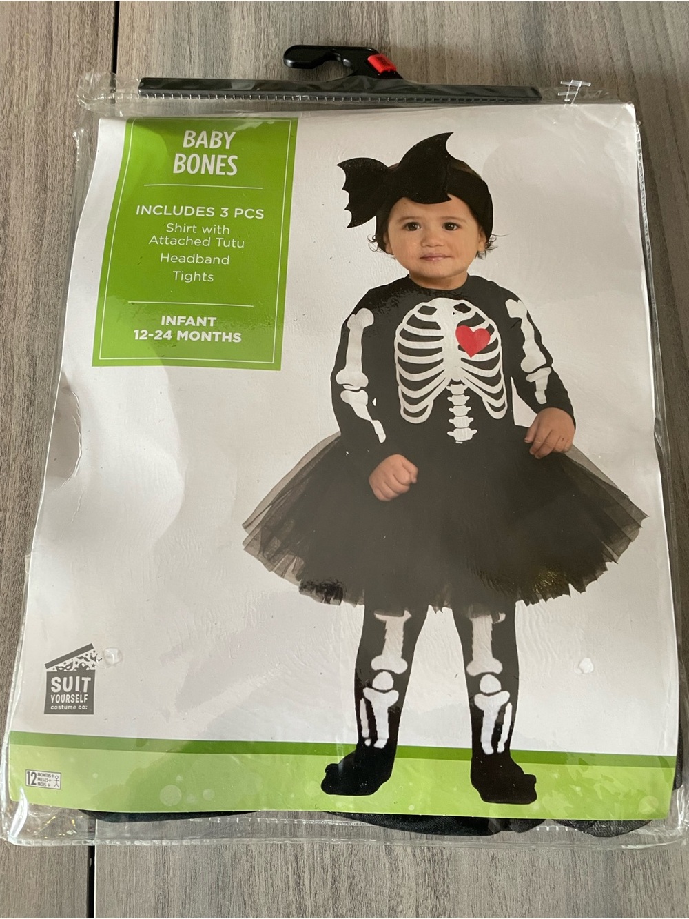 NWT Baby Bones Skeleton Tutu Costume Infant 12-24 Months Halloween Suit Yourself
